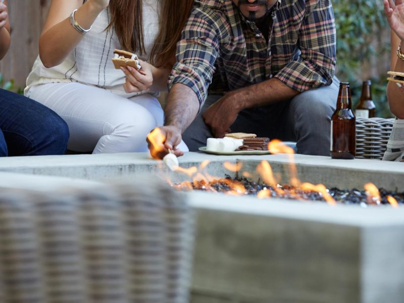 unwind and socialize by the outdoor fire pits